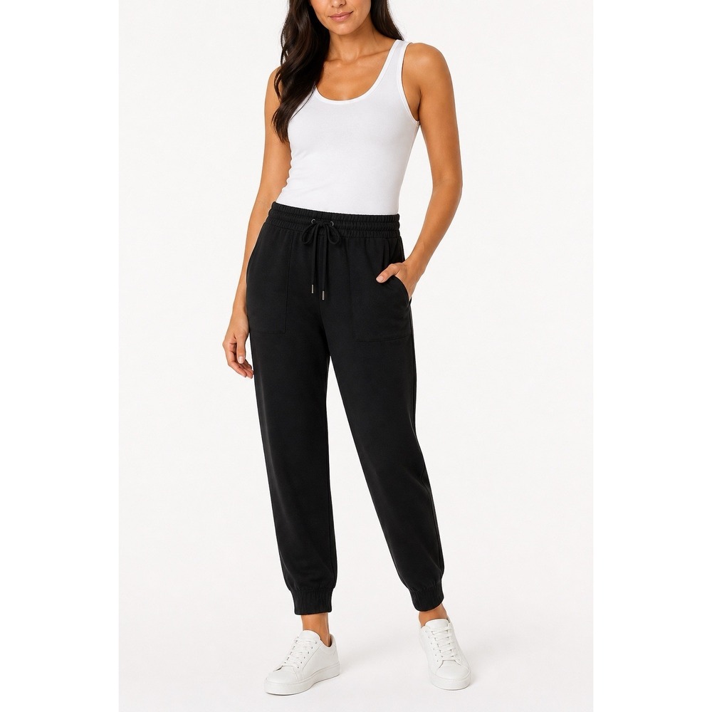 Ann Taylor Women's S Black Knit Jogger Pants NWT Pull On Drawstring Minimalist